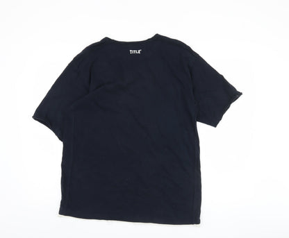 TITLE Men's Black Cotton Sports Graphic T-Shirt M