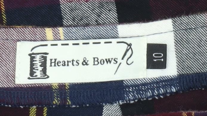 Hearts & Bows Women's Plaid Cotton Skirt - Size 10