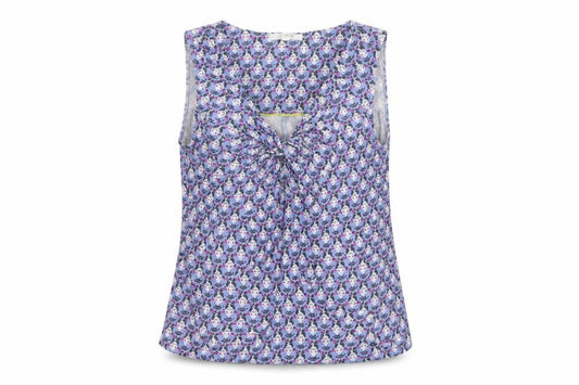 Front view of White Stuff Women's Multicoloured Floral Top, UK 8, Sleeveless