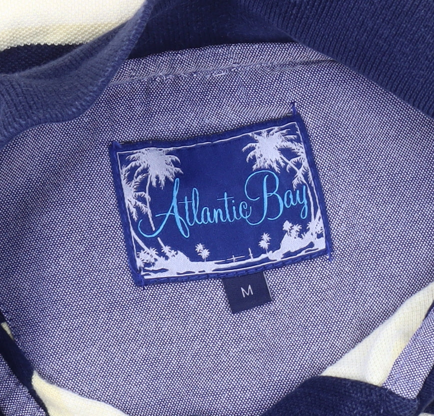 Atlantic Bay Men's Multicoloured Striped Polo, Size M