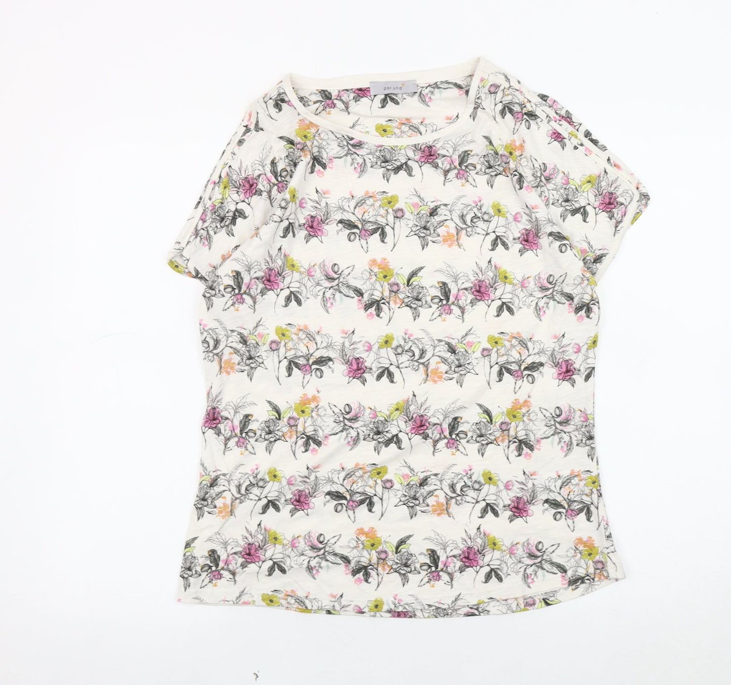 Marks and Spencer Women's Floral T-Shirt, Multicoloured, Size 12