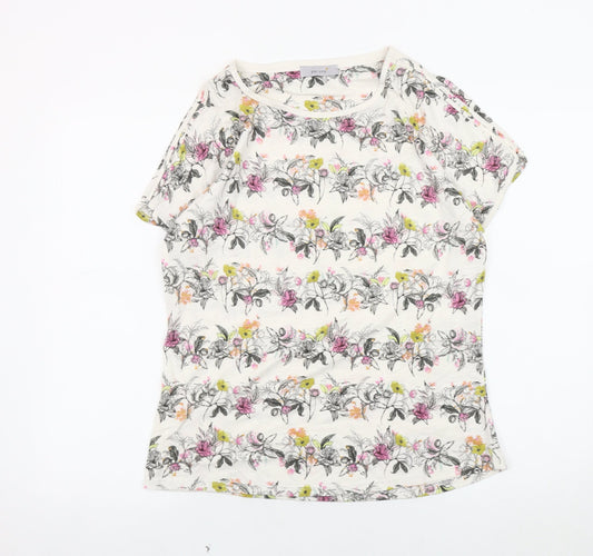 Marks and Spencer Women's Floral T-Shirt, Multicoloured, Size 12