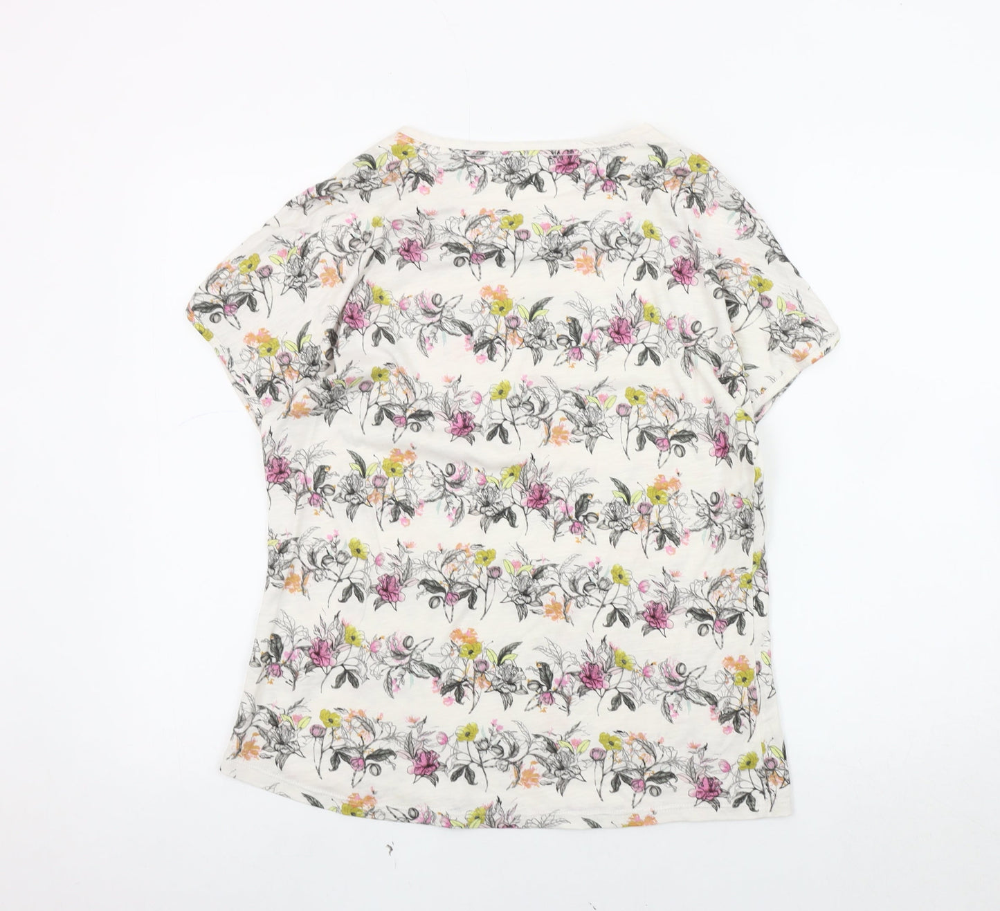 Marks and Spencer Women's Floral T-Shirt, Multicoloured, Size 12