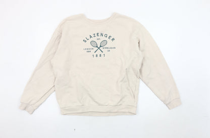 Slazenger Women’s Beige Sweatshirt Size 10 Pullover Casual