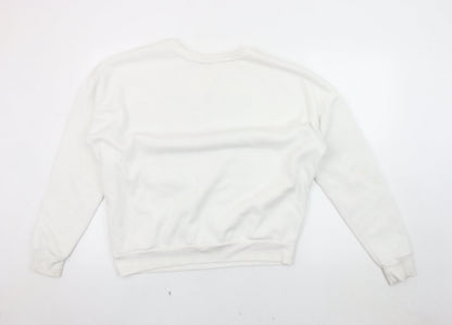 Back view of Disney unisex white pullover sweatshirt l