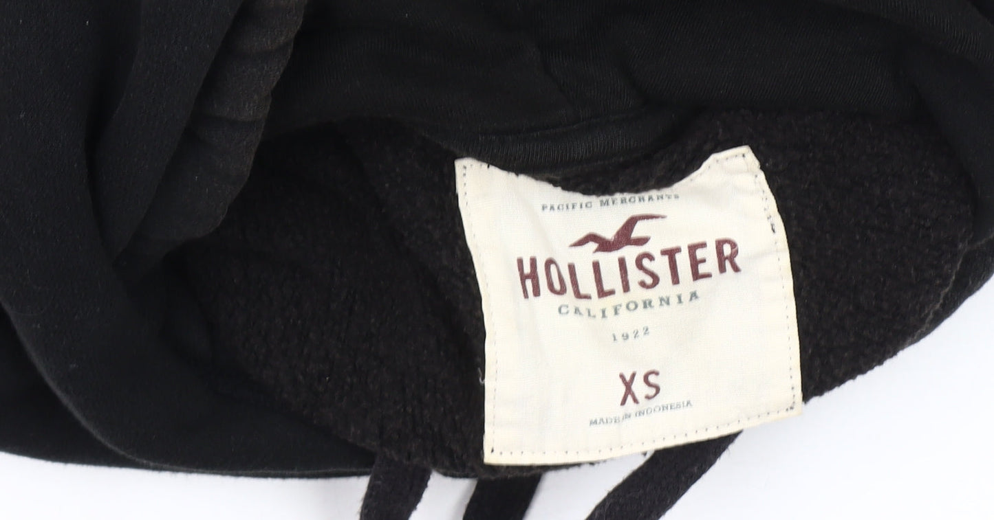 Unisex Adults UK Size XS Hollister Black Pullover Hoodie