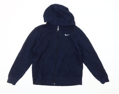 Nike Boys Blue Basic Hooded Jacket 13 Years