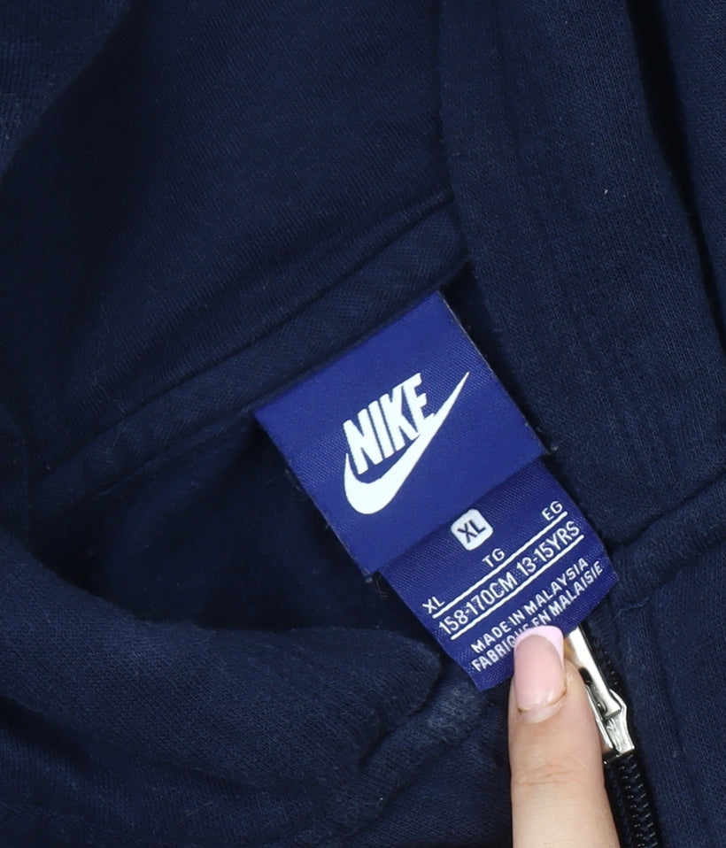 Nike Boys Blue Basic Hooded Jacket 13 Years
