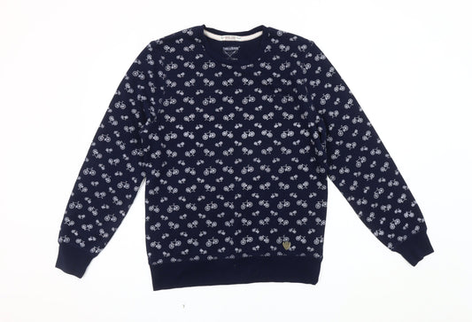 Threadbare Men's Medium Blue Bicycle Print Sweatshirt