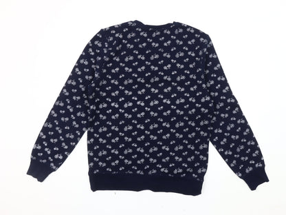 Threadbare Men's Medium Blue Bicycle Print Sweatshirt