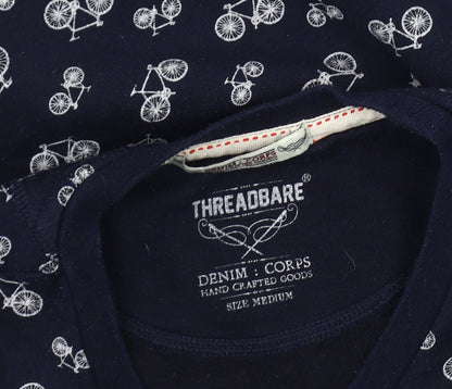 Threadbare Men's Medium Blue Bicycle Print Sweatshirt