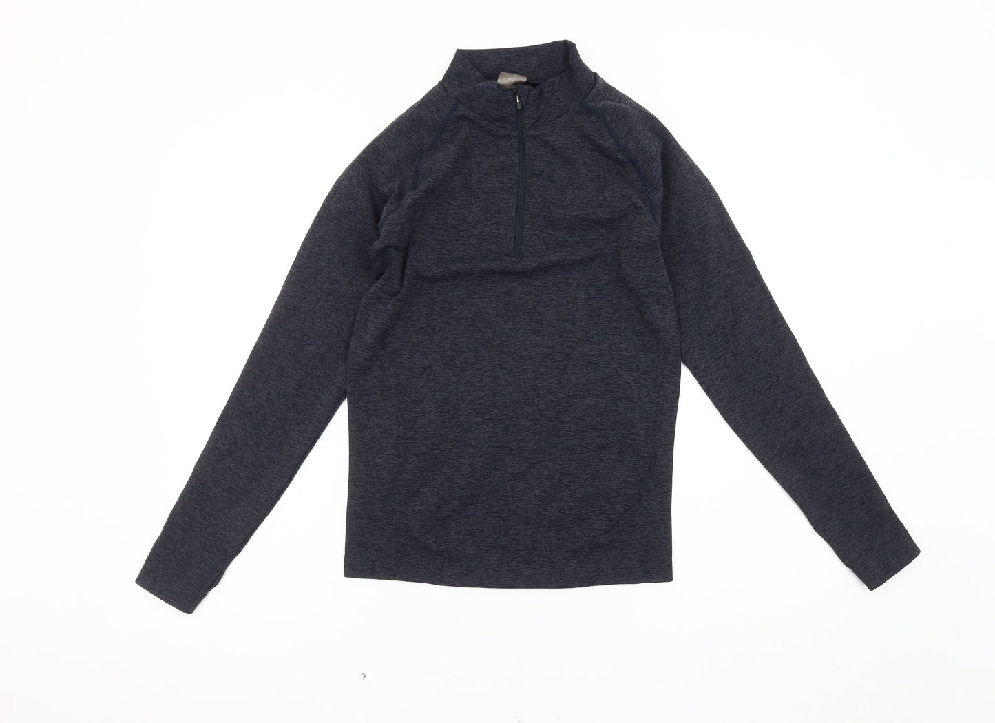 Women's Grey High Neck Zip Sweatshirt M