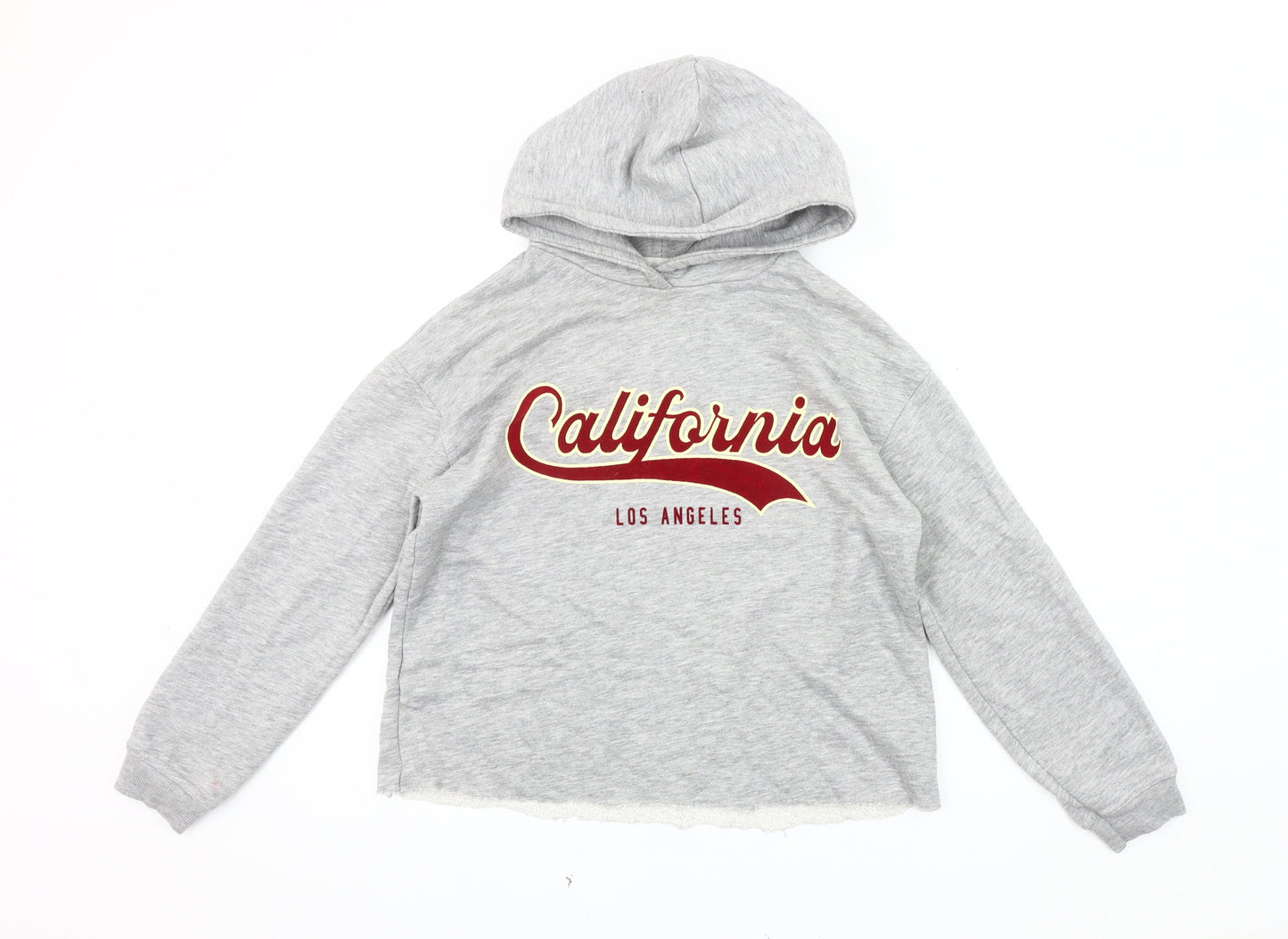 Zara Girls Grey Pullover Hoodie 13-14 Y California Print