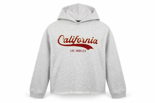 Zara Girls Grey Pullover Hoodie 13-14 Y California Print