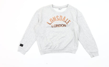 Lonsdale Women's Grey Pullover Sweatshirt Size 12