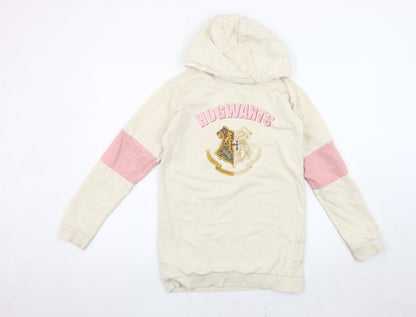 Harry Potter Girls Ivory Hogwarts Hoodie, 12-13 Years