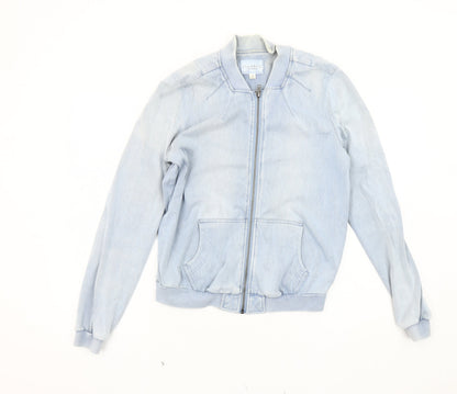 Chambray Los Angeles Women's Blue Bomber Jacket, Size S