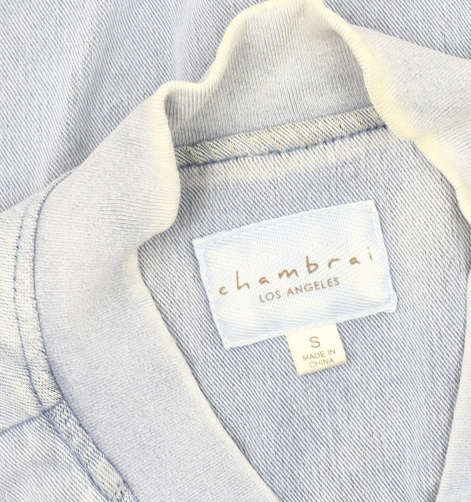 Chambray Los Angeles Women's Blue Bomber Jacket, Size S