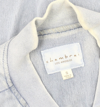 Chambray Los Angeles Women's Blue Bomber Jacket, Size S