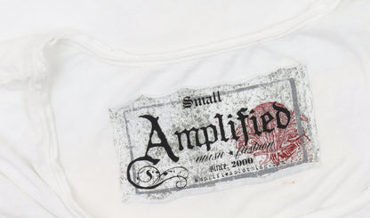 Amplified Women's White Graphic T-Shirt Size S