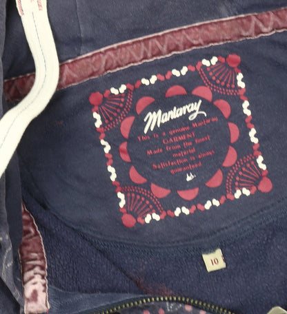 Mantaray Women's Blue Cotton Hooded Jacket Size 10