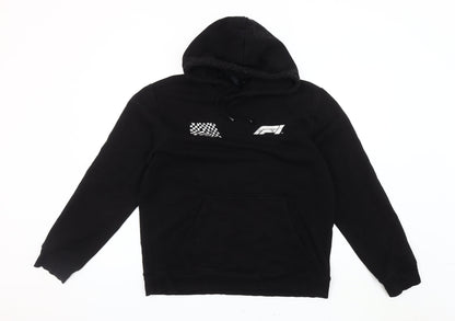 H&M Unisex Black Graphic Pullover Hoodie Medium