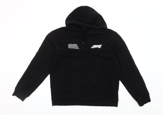 H&M Unisex Black Graphic Pullover Hoodie Medium