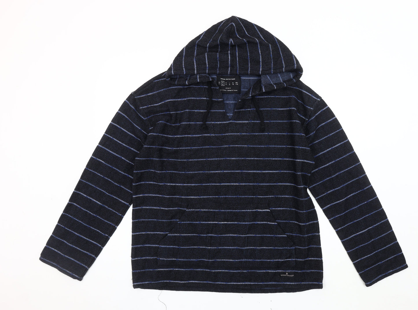Urban Outfitters Men's Black Striped Hoodie S