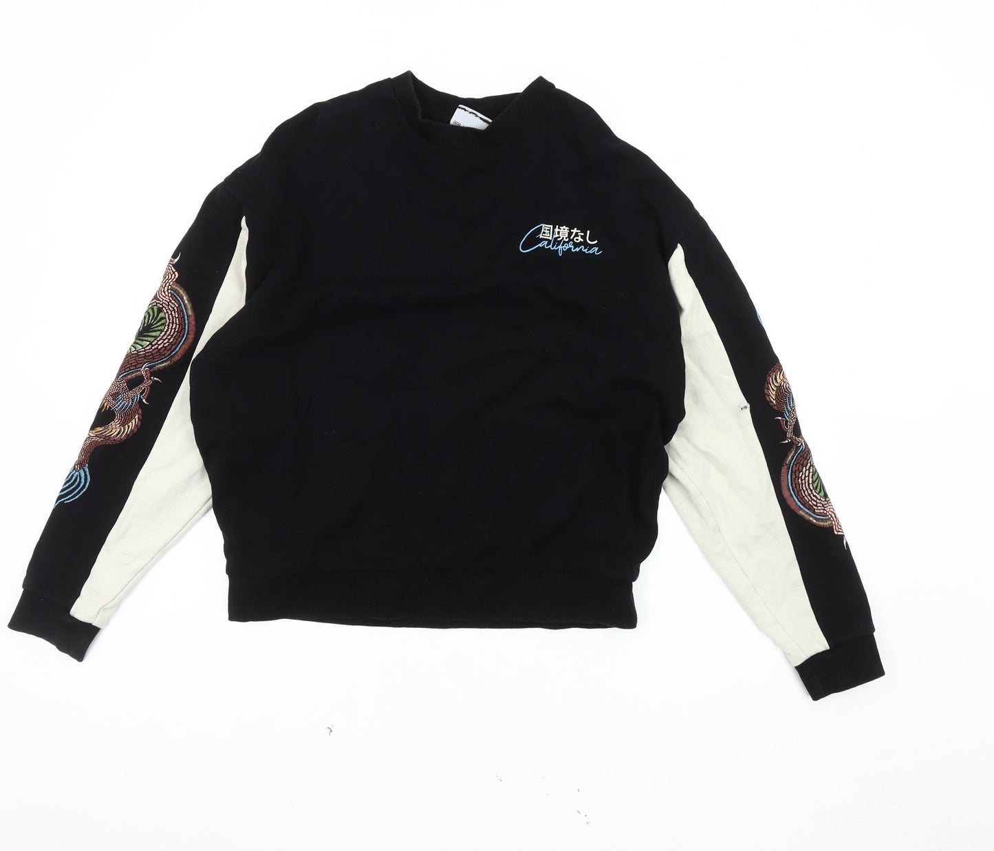 Mens UK Size M ASOS DESIGN Black Pullover Sweatshirt
