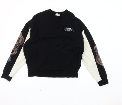 Mens UK Size M ASOS DESIGN Black Pullover Sweatshirt