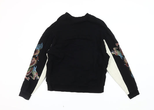 Mens UK Size M ASOS DESIGN Black Pullover Sweatshirt