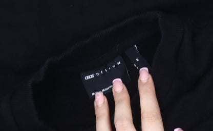 Mens UK Size M ASOS DESIGN Black Pullover Sweatshirt