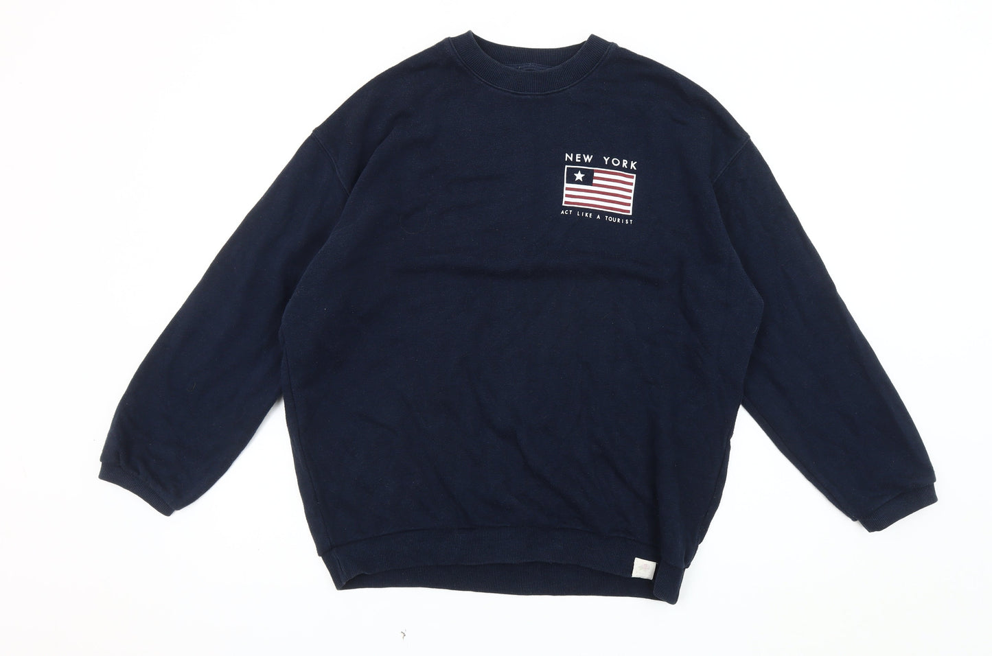 Unisex Adults UK Size M Pull&Bear Blue Pullover Sweatshirt