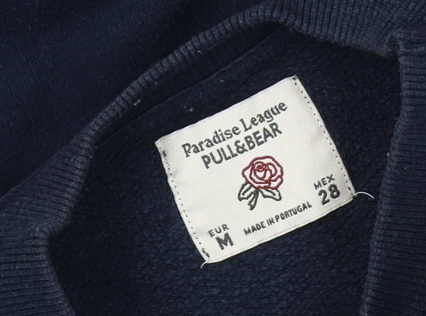 Unisex Adults UK Size M Pull&Bear Blue Pullover Sweatshirt