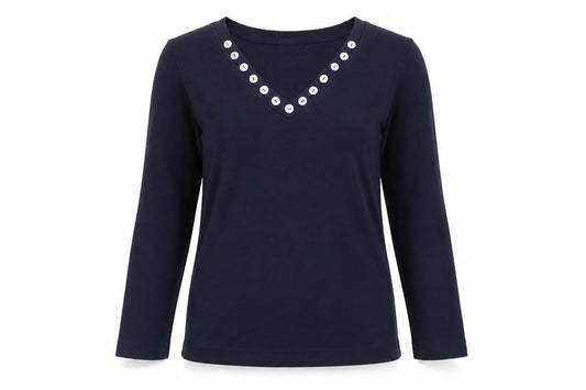 Womens UK Size S Adini Blue Basic Blouse