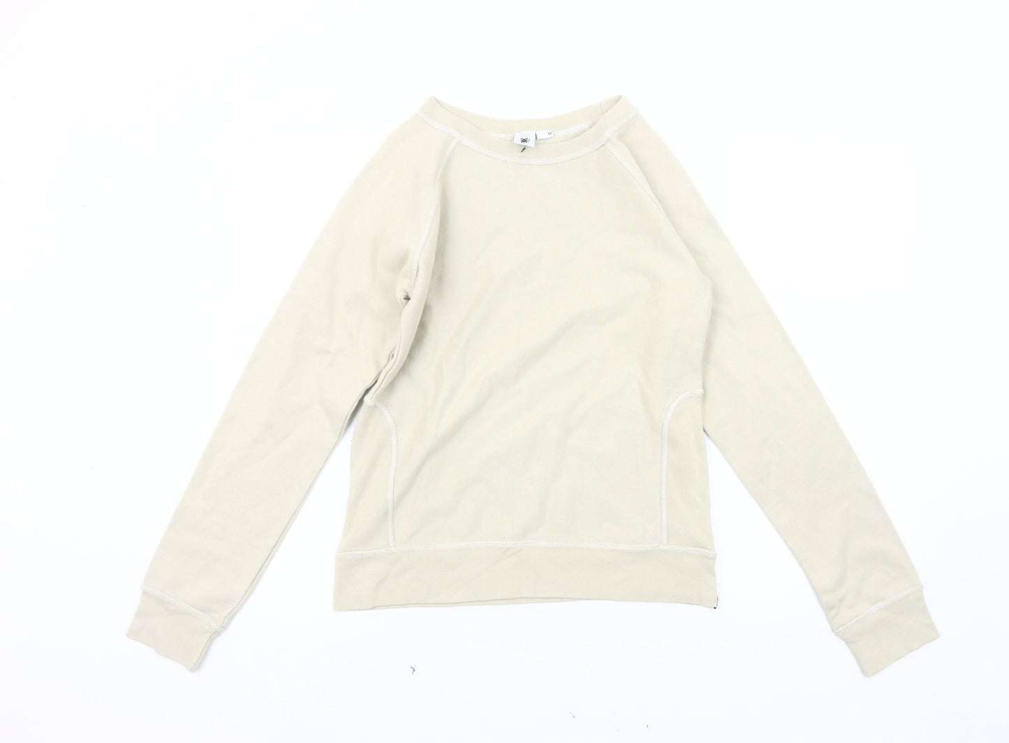 Beige Women's Pullover Sweatshirt, Size 12, Casual Comfort