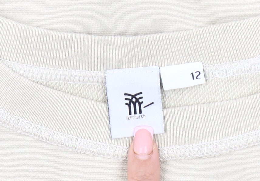 Beige Women's Pullover Sweatshirt, Size 12, Casual Comfort