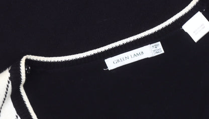 Green Lamb Women's Black Medium Argyle Vest Jumper