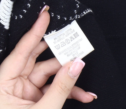 Green Lamb Women's Black Medium Argyle Vest Jumper