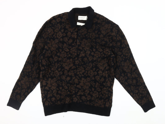 Abercrombie & Fitch Men's Brown Floral Pullover Jumper, L