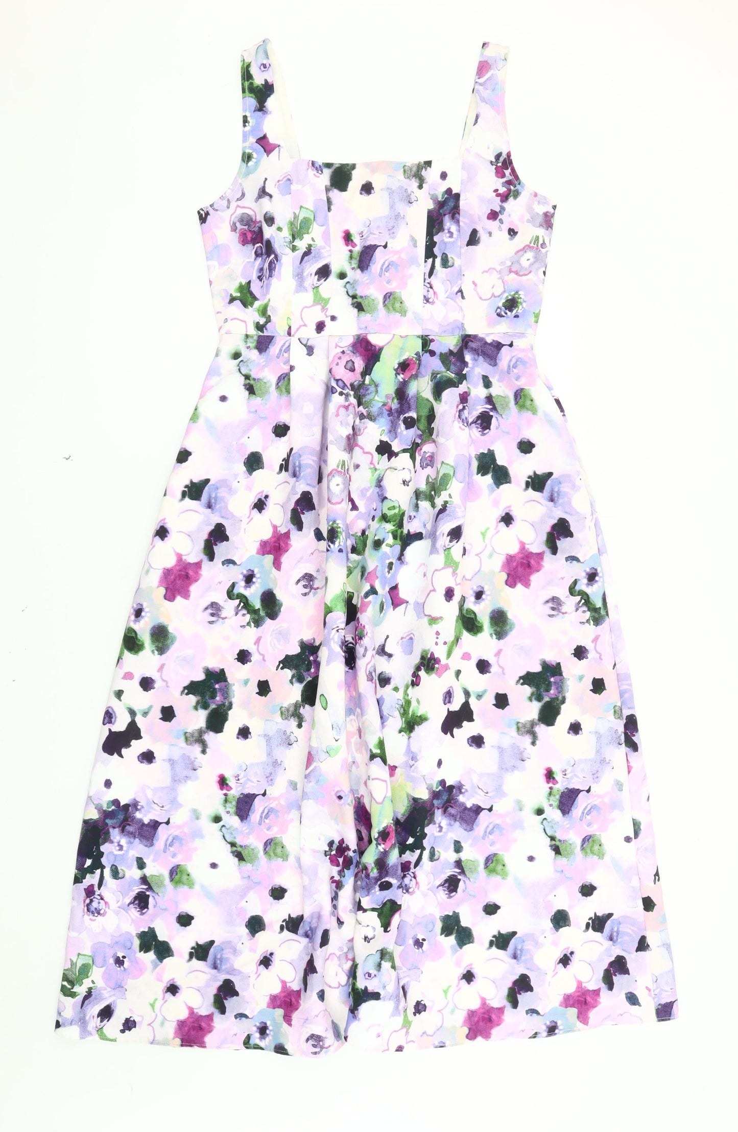 Oasis Women's Multicoloured Floral Dress, Size 12, Sleeveless