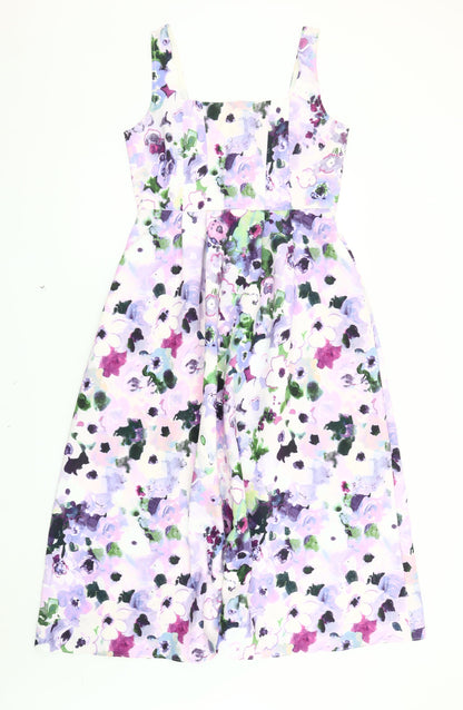 Oasis Women's Multicoloured Floral Dress, Size 12, Sleeveless
