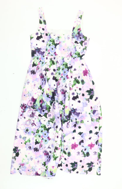 Oasis Women's Multicoloured Floral Dress, Size 12, Sleeveless