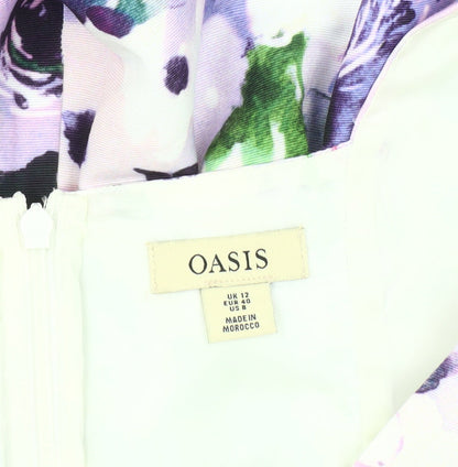 Oasis Women's Multicoloured Floral Dress, Size 12, Sleeveless