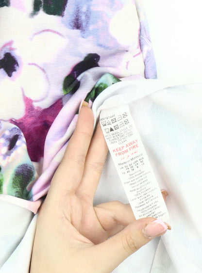 Oasis Women's Multicoloured Floral Dress, Size 12, Sleeveless