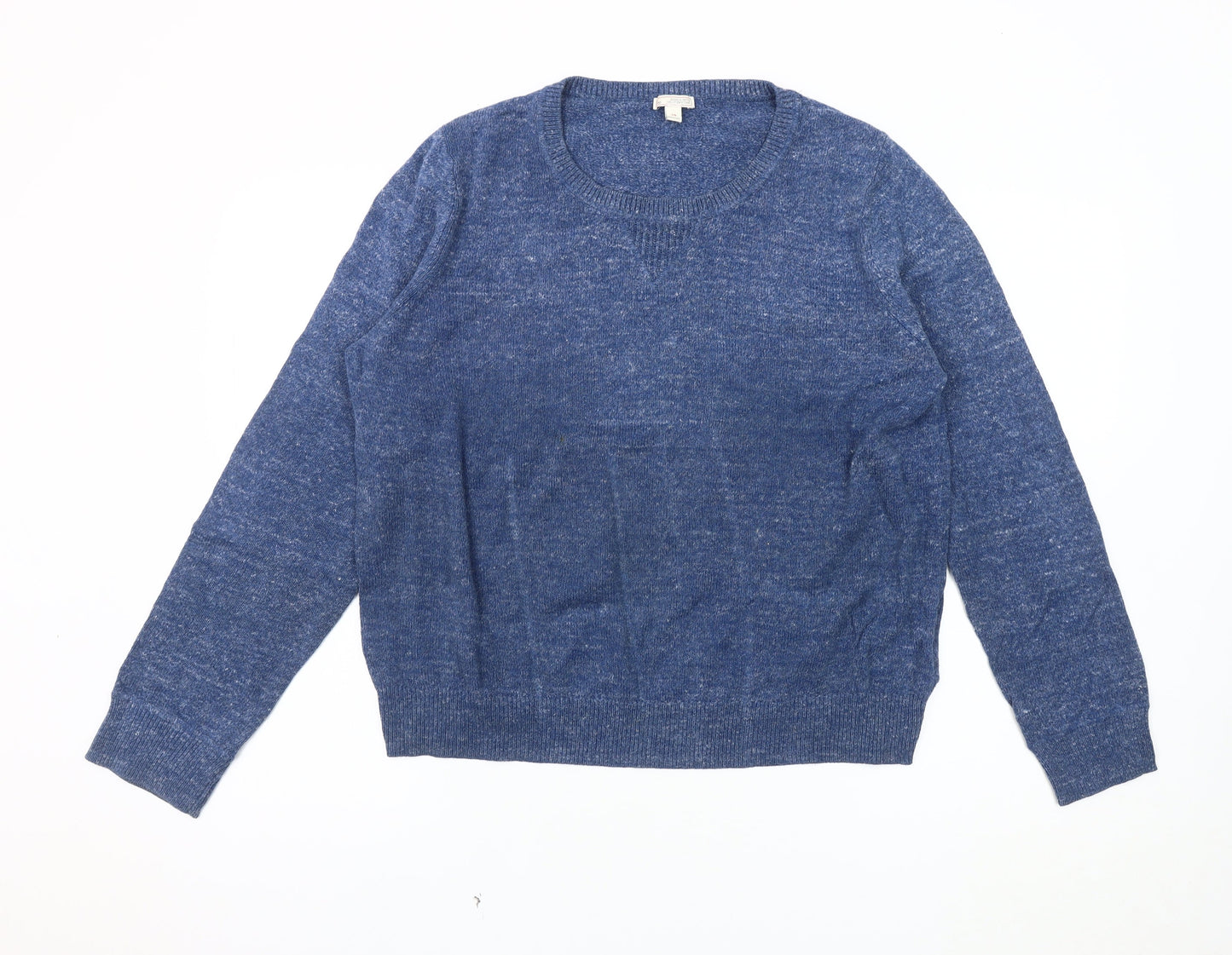 Gap Men's Blue Cotton Crew Neck Pullover Jumper - Size L