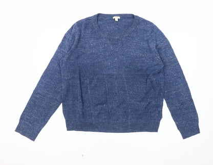 Gap Men's Blue Cotton Crew Neck Pullover Jumper - Size L