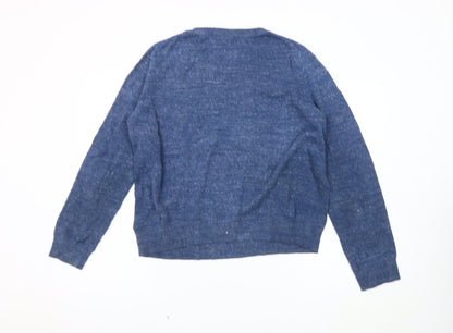 Gap Men's Blue Cotton Crew Neck Pullover Jumper - Size L