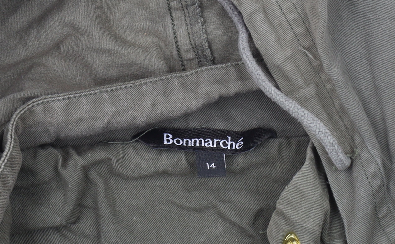 Womens UK Size 14 Bonmarché Green Parka Coat