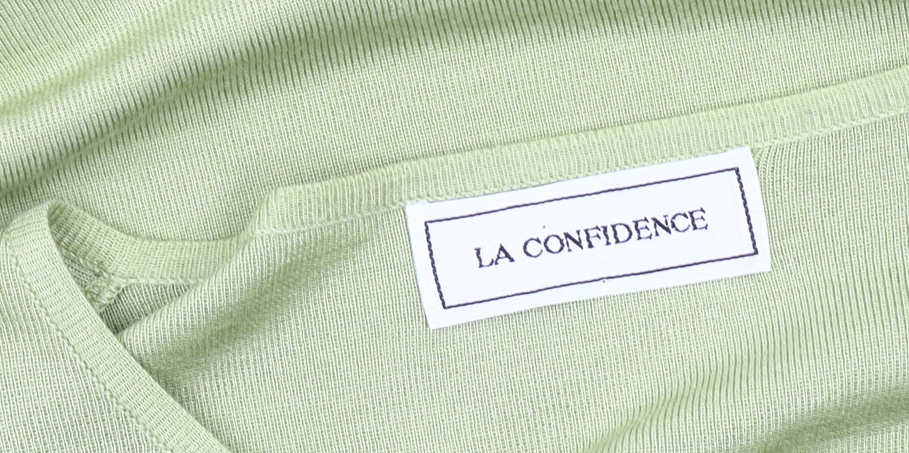 La Confidence Women's Green Knit Top - M, Solid Crew Neck